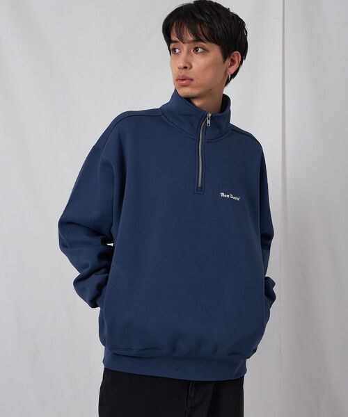 BEN DAVIS(ベンデイビス)の「【BEN DAVIS(ベンデイビス)】HEAVY SWEAT HALF ZIP / ヘビースウェット ハーフジップ 裏起毛 ジップ ワンポイント(スウェット・メンズ・ブルーグレー/ブラック/バーガンディー/アッシュグレー/モカ・X-LARGE/LARGE/MEDIUM)」の15枚目の写真