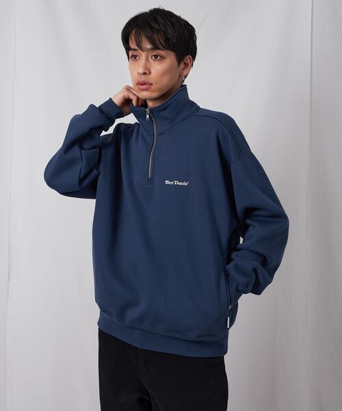 BEN DAVIS(ベンデイビス)の「【BEN DAVIS(ベンデイビス)】HEAVY SWEAT HALF ZIP / ヘビースウェット ハーフジップ 裏起毛 ジップ ワンポイント(スウェット・メンズ・ブルーグレー/ブラック/バーガンディー/アッシュグレー/モカ・X-LARGE/LARGE/MEDIUM)」の18枚目の写真