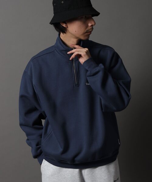 BEN DAVIS(ベンデイビス)の「【BEN DAVIS(ベンデイビス)】HEAVY SWEAT HALF ZIP / ヘビースウェット ハーフジップ 裏起毛 ジップ ワンポイント(スウェット・メンズ・ブルーグレー/ブラック/バーガンディー/アッシュグレー/モカ・X-LARGE/LARGE/MEDIUM)」の20枚目の写真