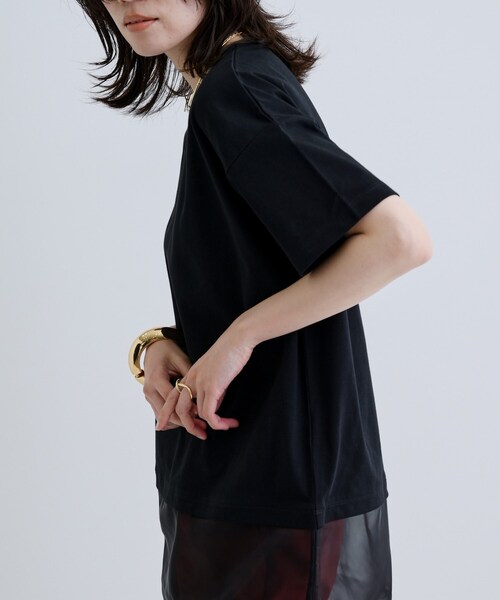 GALLEST（ギャレスト）の「シアードッキングTシャツ（Tシャツ/カットソー・レディース・ホワイト/ブラック・38）」の8枚目の写真