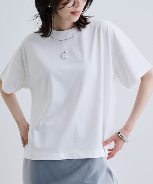 GALLEST（ギャレスト）の「シアードッキングTシャツ（Tシャツ/カットソー・レディース・ホワイト/ブラック・38）」の14枚目の写真