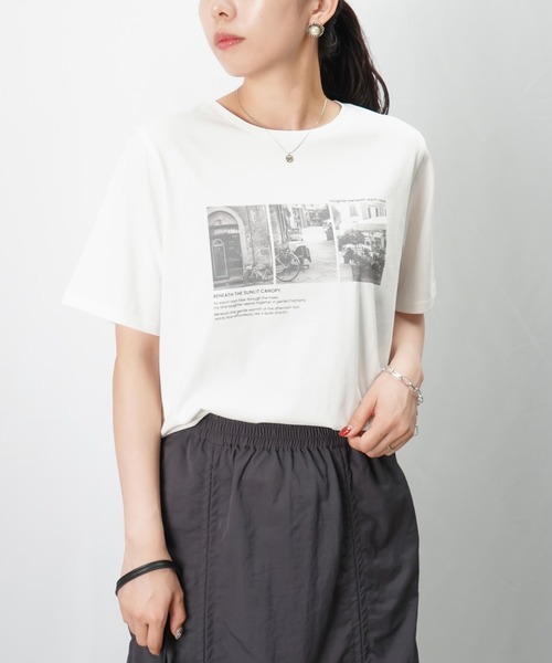 tシャツ LC/LLL 転写プリントTシャツ レディース LC/LLL 転写プリントTシャツ（Tシャツ/カットソー）｜LUCA/LADY