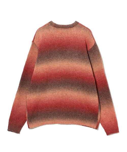 B:MING by BEAMS(ビーミングバイビームス)の「3ゲージ グラデーション ボーダー ニット(ユニセックス)(ニット/セーター・メンズ・オレンジ/ブラック・S/M/L/XL)」の11枚目の写真