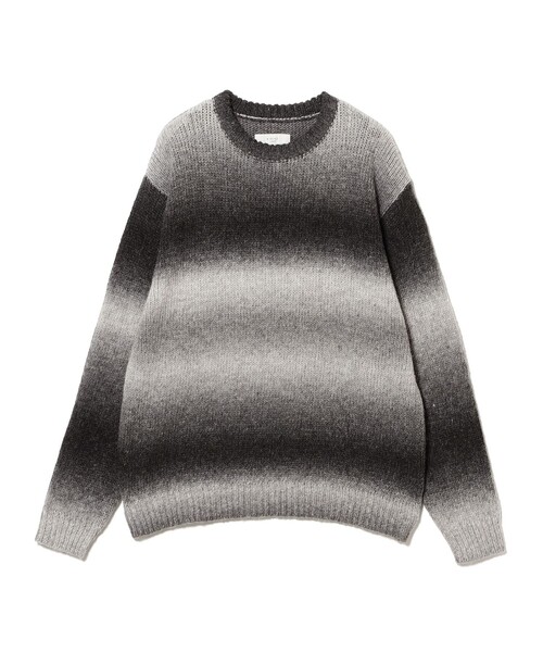 B:MING by BEAMS(ビーミングバイビームス)の「3ゲージ グラデーション ボーダー ニット(ユニセックス)(ニット/セーター・メンズ・オレンジ/ブラック・S/M/L/XL)」の13枚目の写真
