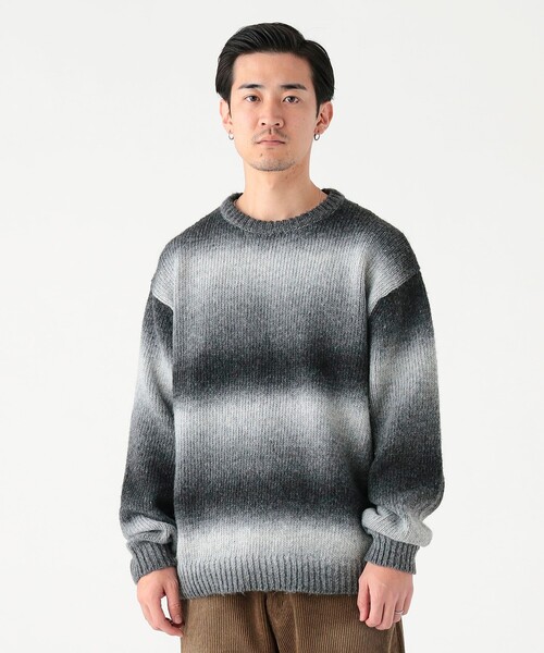 B:MING by BEAMS(ビーミングバイビームス)の「3ゲージ グラデーション ボーダー ニット(ユニセックス)(ニット/セーター・メンズ・オレンジ/ブラック・S/M/L/XL)」の16枚目の写真