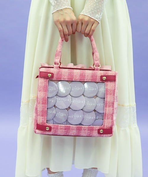 ROSE AURAツイードバック メゾン ド フルール Maison de FLEUR ツイードスクエアトートバッグ