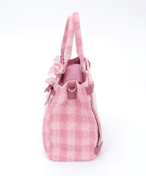 axes femme POETIQUE(アクシーズファムポエティック)の「ラメツイード推し活バッグ(ショルダーバッグ・レディース・モカ/ピンク・FREE)」の6枚目の写真