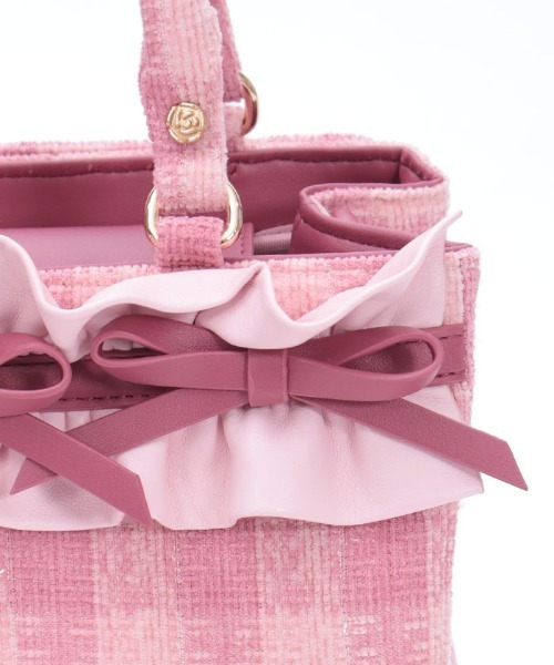 axes femme POETIQUE(アクシーズファムポエティック)の「ラメツイード推し活バッグ(ショルダーバッグ・レディース・モカ/ピンク・FREE)」の8枚目の写真