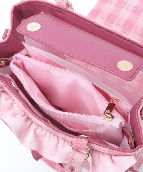 axes femme POETIQUE(アクシーズファムポエティック)の「ラメツイード推し活バッグ(ショルダーバッグ・レディース・モカ/ピンク・FREE)」の13枚目の写真