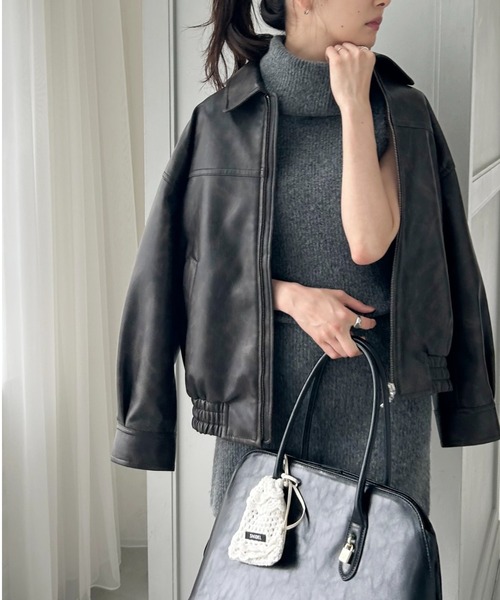 SNIDEL（スナイデル）の「バリエブルゾン（ブルゾン・レディース・ダークブラウン/ブルー/ブラック・F）」の15枚目の写真