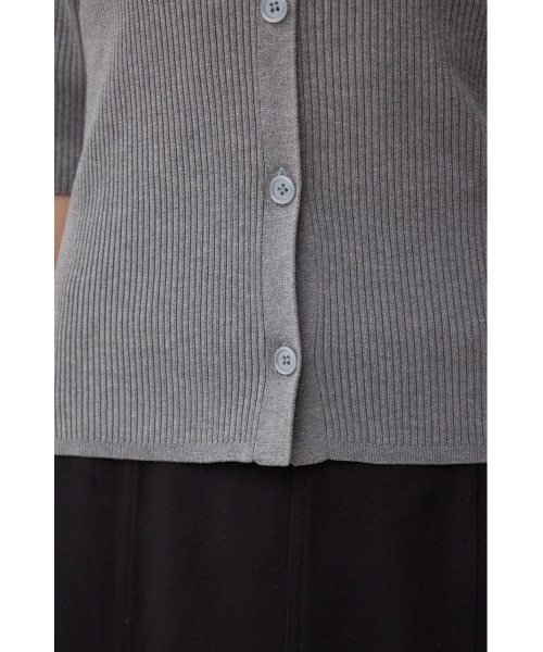 AZUL by moussy（アズールバイマウジー）の「5分袖ギャザーオフショルニットトップス（ニット/セーター・レディース・ブラック/ライトブラウン/杢グレー・FREE）」の21枚目の写真