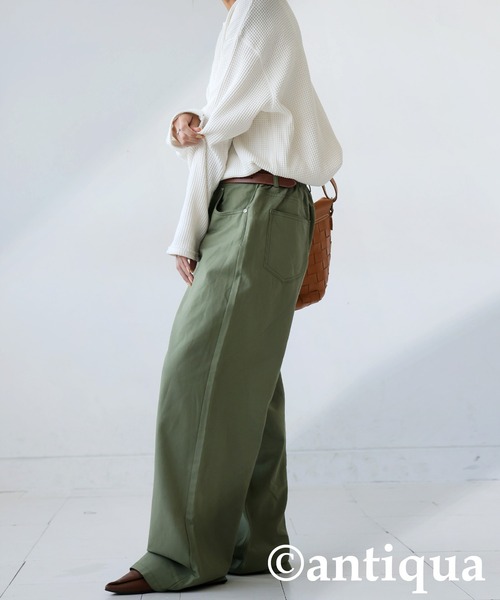 antiqua(アンティカ)の「ツイルワイドパンツ(その他パンツ・レディース・カーキ/ブラック/キャメル/ホワイト・MEDIUM/X-LARGE/LARGE)」の5枚目の写真