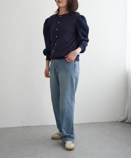 VENCEEXCHANGE(ヴァンスエクスチェンジ)の「2WAYパールタックニット(ニット/セーター・レディース・ベージュ/ネイビー・L/M)」の16枚目の写真