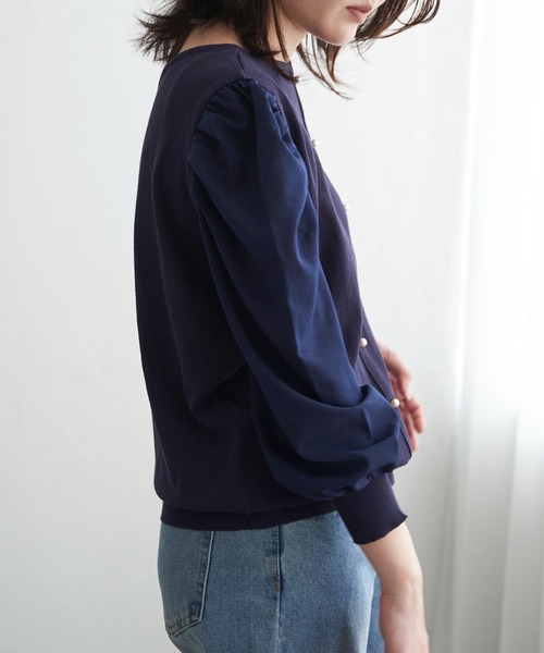 VENCEEXCHANGE(ヴァンスエクスチェンジ)の「2WAYパールタックニット(ニット/セーター・レディース・ベージュ/ネイビー・L/M)」の20枚目の写真