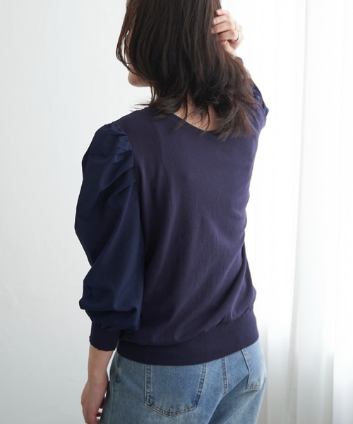 VENCEEXCHANGE(ヴァンスエクスチェンジ)の「2WAYパールタックニット(ニット/セーター・レディース・ベージュ/ネイビー・L/M)」の19枚目の写真