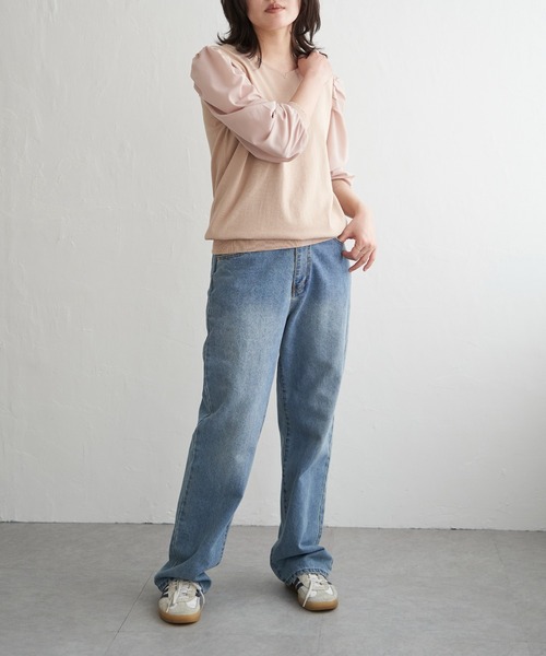 VENCEEXCHANGE(ヴァンスエクスチェンジ)の「2WAYパールタックニット(ニット/セーター・レディース・ベージュ/ネイビー・L/M)」の22枚目の写真