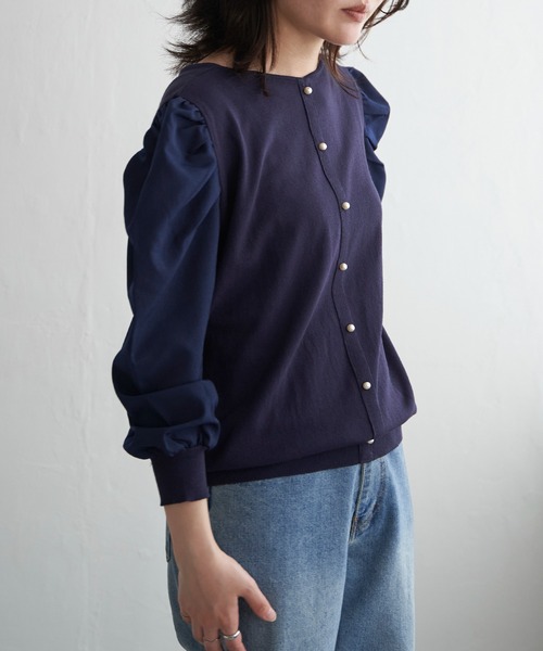 VENCEEXCHANGE(ヴァンスエクスチェンジ)の「2WAYパールタックニット(ニット/セーター・レディース・ベージュ/ネイビー・L/M)」の21枚目の写真