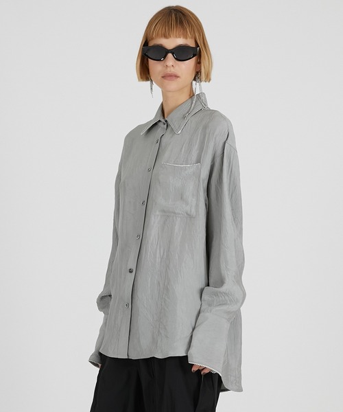PRANK PROJECT（プランクプロジェクト）の「ボールチェーントリムシャツ / Ball Chain Trim Shirt（シャツ/ブラウス・レディース・イエロー/シルバー/アイボリー・FREE）」の17枚目の写真