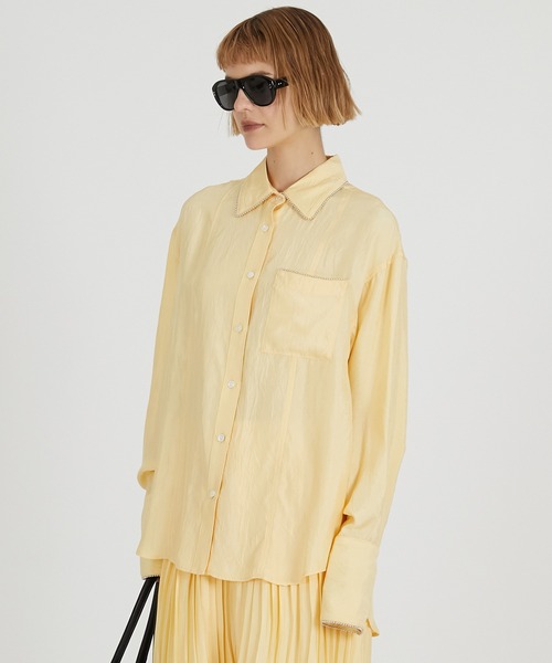 PRANK PROJECT（プランクプロジェクト）の「ボールチェーントリムシャツ / Ball Chain Trim Shirt（シャツ/ブラウス・レディース・イエロー/シルバー/アイボリー・FREE）」の13枚目の写真