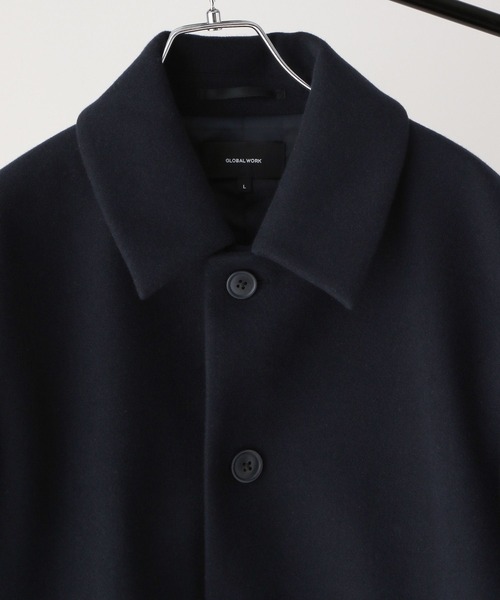GLOBAL WORK（グローバルワーク）の「ウーリーテック/防風スマートショートステンカラーコート/451155（ステンカラーコート・メンズ・ブラウン系その他5/ネイビー・SMALL/MEDIUM/LARGE/X-LARGE）」の11枚目の写真