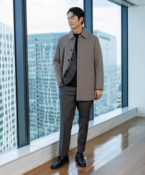 GLOBAL WORK（グローバルワーク）の「ウーリーテック/防風スマートショートステンカラーコート/451155（ステンカラーコート・メンズ・ブラウン系その他5/ネイビー・SMALL/MEDIUM/LARGE/X-LARGE）」の16枚目の写真