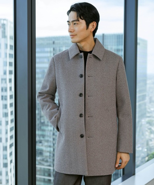 ウーリーテック/防風スマートショートステンカラーコート/451155