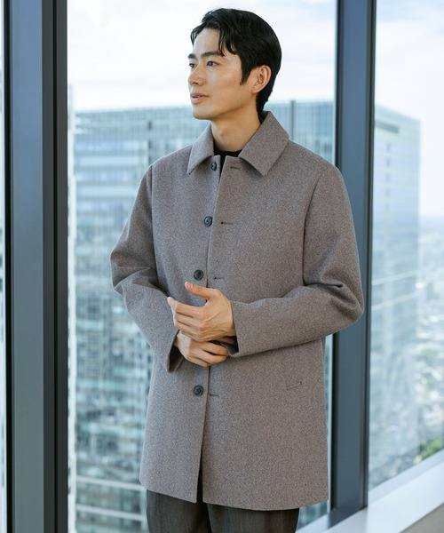GLOBAL WORK（グローバルワーク）の「ウーリーテック/防風スマートショートステンカラーコート/451155（ステンカラーコート・メンズ・ブラウン系その他5/ネイビー・SMALL/MEDIUM/LARGE/X-LARGE）」の19枚目の写真