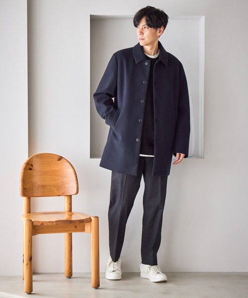 セール】ウーリーテック/防風スマートショートステンカラーコート