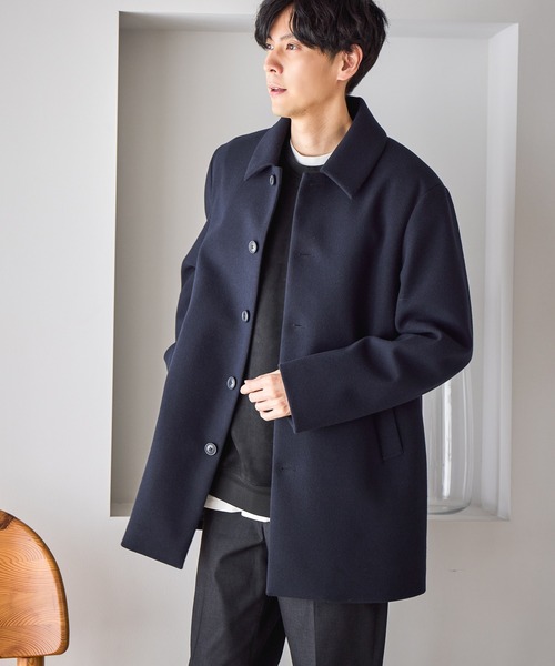 ウーリーテック/防風スマートショートステンカラーコート/451155