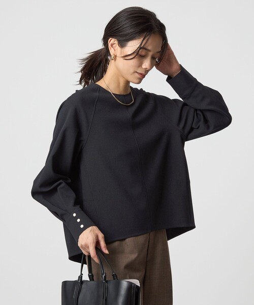 green label relaxing(グリーンレーベルリラクシング)の「ソフトジョーゼット プルオーバー -マシンウォッシャブル・ストレッチ-(シャツ/ブラウス・レディース・オフホワイト/ネイビー/ブラウン・FREE)」の11枚目の写真