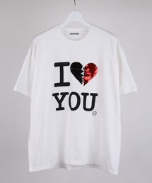 DISCOVERED I LOVE&HATE SEQUINS DAMAGE TEE