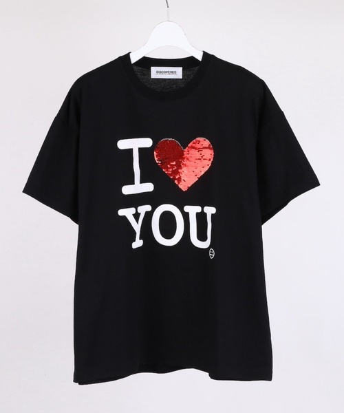 DISCOVERED（ディスカバード）の「DISCOVERED I LOVE＆HATE SEQUINS DAMAGE TEE（Tシャツ/カットソー・メンズ・ホワイト/ブラック・1/3）」の6枚目の写真