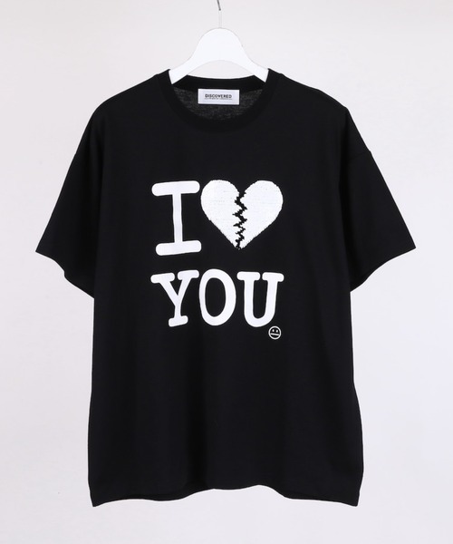 DISCOVERED（ディスカバード）の「DISCOVERED I LOVE＆HATE SEQUINS DAMAGE TEE（Tシャツ/カットソー・メンズ・ホワイト/ブラック・1/3）」の7枚目の写真
