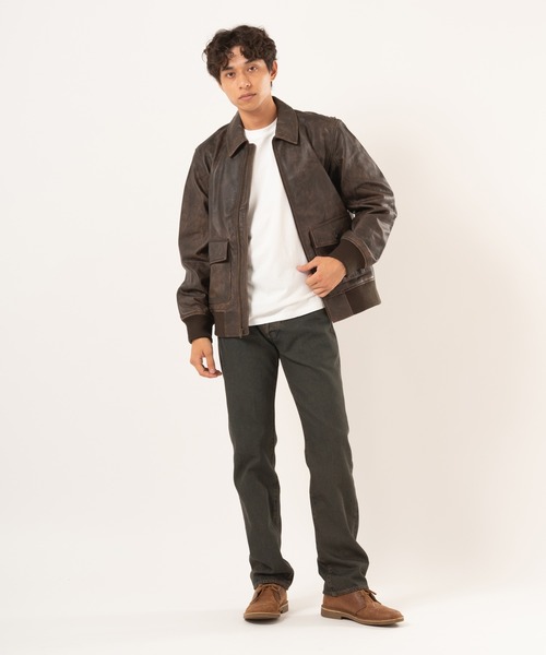 Levi's（リーバイス）の「Levi's/リーバイス LEVI'S(R) LEATHER COLLECTION CLAYTON LEATHER AVIATOR JACKET（ブルゾン・メンズ・ブラウン・XL/L/M/S）」の8枚目の写真