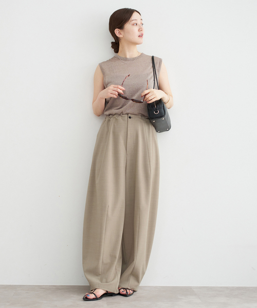 IENA（イエナ）の「コクーンパンツ（スラックス・レディース・ベージュ/ブラック/グレー・38/36/34）」の9枚目の写真