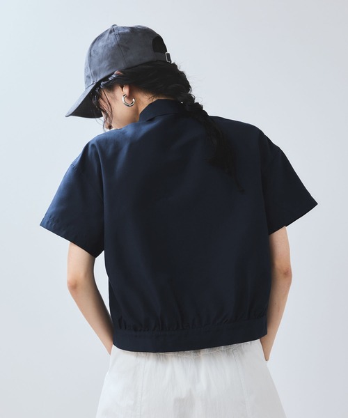 VIS(ビス)の「刺繍ロゴハーフスリーブシャツ(シャツ/ブラウス・レディース・ネイビー/ピンク/ライトグリーン・FREE)」の12枚目の写真
