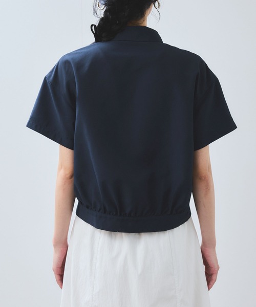 VIS(ビス)の「刺繍ロゴハーフスリーブシャツ(シャツ/ブラウス・レディース・ネイビー/ピンク/ライトグリーン・FREE)」の21枚目の写真