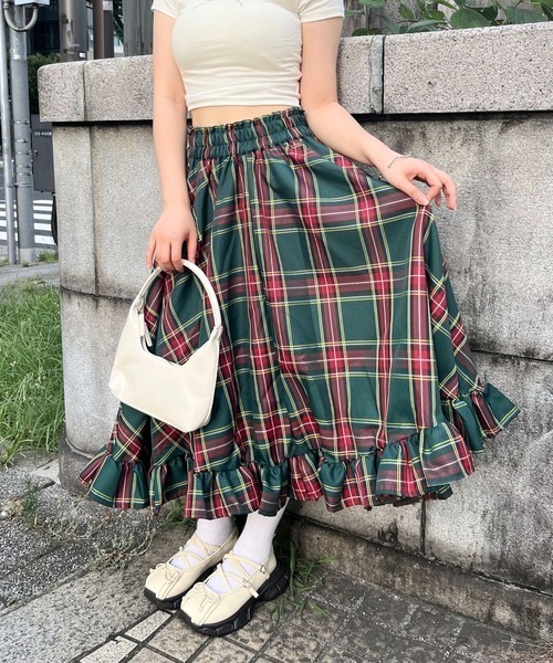 mul.(ムル)の「SS裾フリルロングスカート(スカート・レディース・グリーン/レッド/ベージュ/ネイビー・FREE)」の9枚目の写真