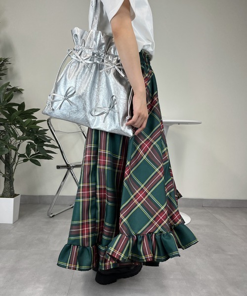 mul.(ムル)の「SS裾フリルロングスカート(スカート・レディース・グリーン/レッド/ベージュ/ネイビー・FREE)」の8枚目の写真