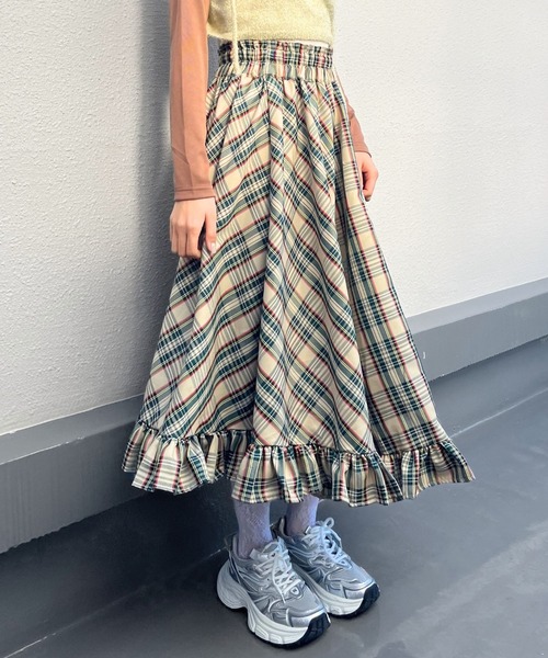mul.(ムル)の「SS裾フリルロングスカート(スカート・レディース・グリーン/レッド/ベージュ/ネイビー・FREE)」の11枚目の写真