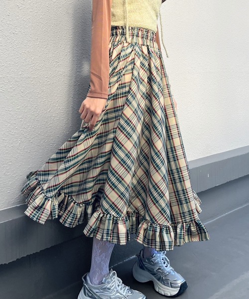 mul.(ムル)の「SS裾フリルロングスカート(スカート・レディース・グリーン/レッド/ベージュ/ネイビー・FREE)」の12枚目の写真