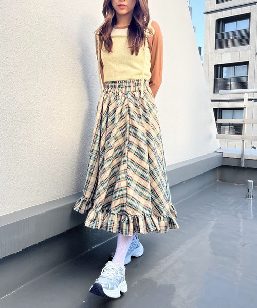 mul.(ムル)の「SS裾フリルロングスカート(スカート・レディース・グリーン/レッド/ベージュ/ネイビー・FREE)」の13枚目の写真