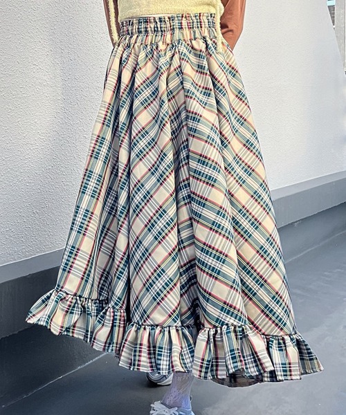 mul.(ムル)の「SS裾フリルロングスカート(スカート・レディース・グリーン/レッド/ベージュ/ネイビー・FREE)」の14枚目の写真