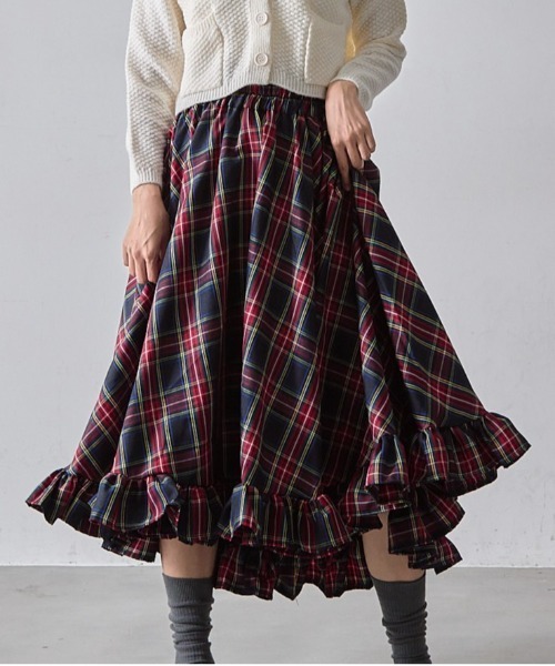 mul.(ムル)の「SS裾フリルロングスカート(スカート・レディース・グリーン/レッド/ベージュ/ネイビー・FREE)」の20枚目の写真