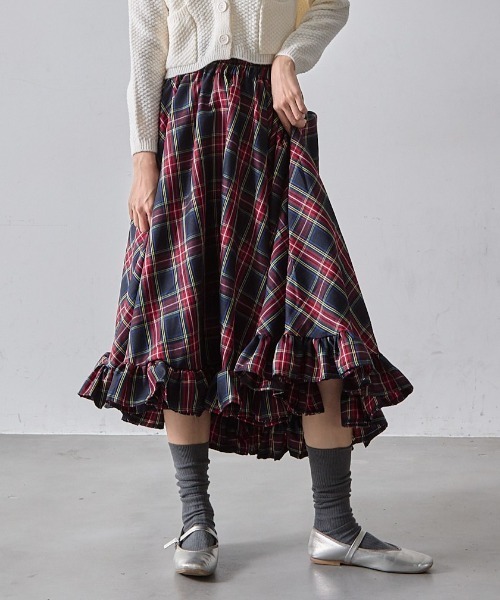 mul.(ムル)の「SS裾フリルロングスカート(スカート・レディース・グリーン/レッド/ベージュ/ネイビー・FREE)」の21枚目の写真