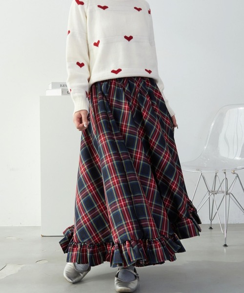 mul.(ムル)の「SS裾フリルロングスカート(スカート・レディース・グリーン/レッド/ベージュ/ネイビー・FREE)」の18枚目の写真