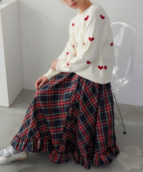 mul.(ムル)の「SS裾フリルロングスカート(スカート・レディース・グリーン/レッド/ベージュ/ネイビー・FREE)」の19枚目の写真