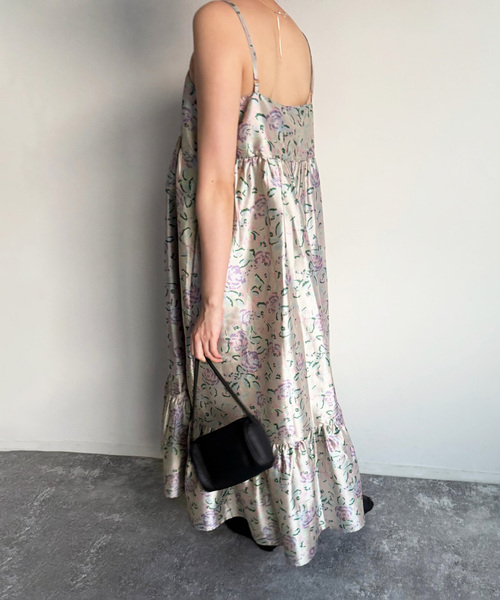 ne Quittez pas/ヌキテパ】POLY DUPION FLOWER PRINT（ワンピース