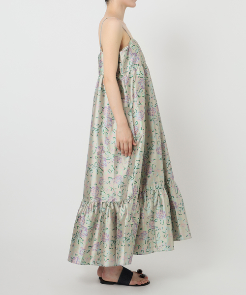NE QUITTEZ PAS!(ヌキテパ)の「【ne Quittez pas/ヌキテパ】POLY DUPION FLOWER PRINT(ワンピース・レディース・ベージュ・FREE)」の9枚目の写真