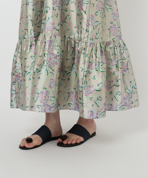NE QUITTEZ PAS!(ヌキテパ)の「【ne Quittez pas/ヌキテパ】POLY DUPION FLOWER PRINT(ワンピース・レディース・ベージュ・FREE)」の11枚目の写真